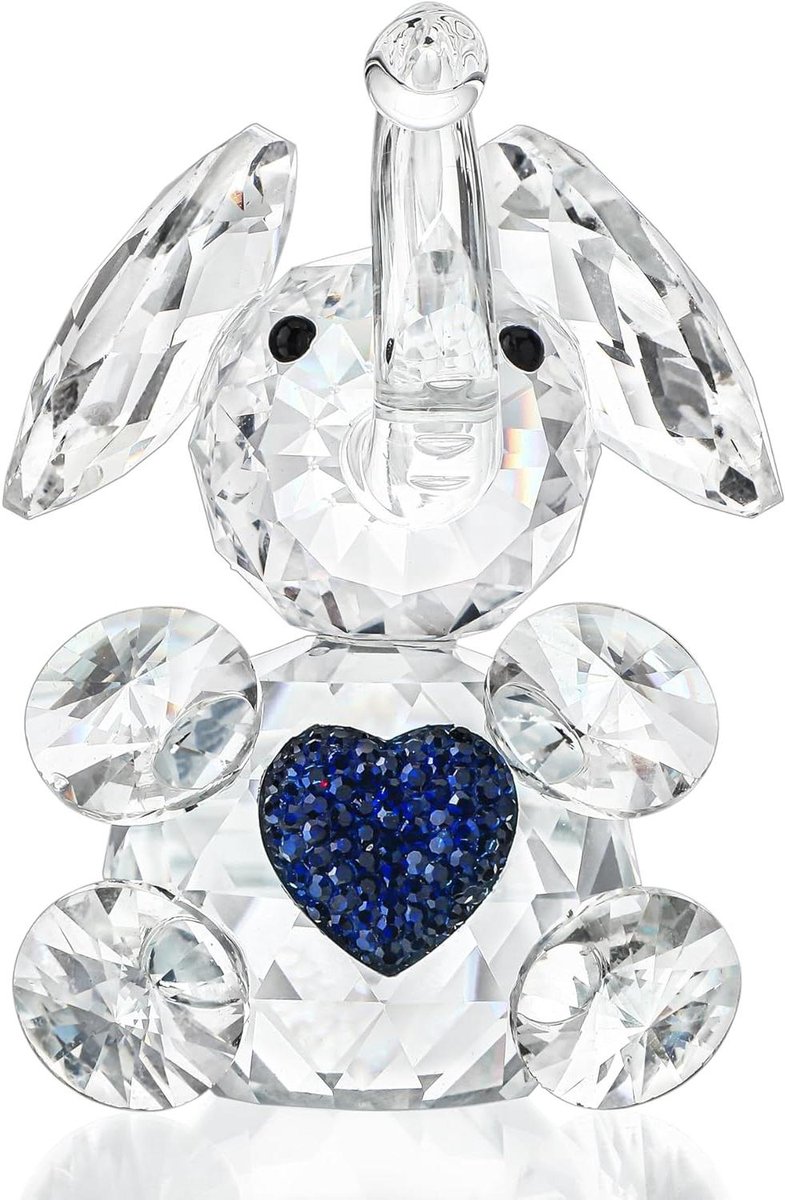 Cosensi - Kristallen olifant beeldje blauw hart ornament cadeau Valentijnsdag