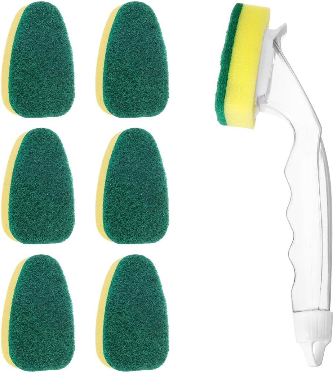 Gigicial Afwasborstel - Afwasborstel Met Handvat - Eenvoudig Te Gebruiken En Multifunctioneel Voor Hardnekkige Vlekken - 7- Keuken/Groen