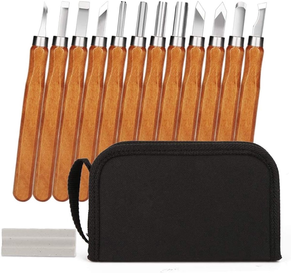 Stunq® Complete Set Houtsnijgereedschap met Slijpstenen - Voor Precisie en Creativiteit