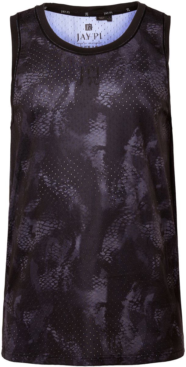 JAY-PI - Heren - Mesh-tanktop fitness all-over print QuickDry - Zwart - Maat XXL