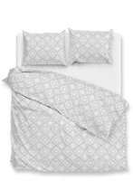 Housse de couette Zohome Piastrella - Parure de lit à imprimé losanges - 260x220 - Wit - Housse de couette 100% Katoen- Percale