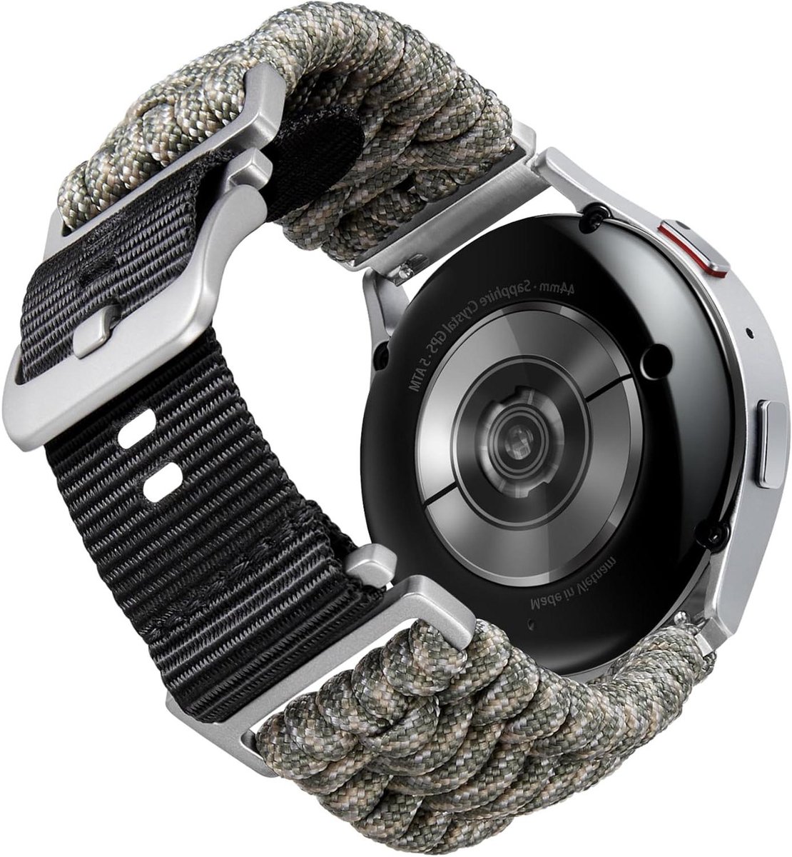 Cosensi - Gevlochten nylon paracord horlogeband 18mm 20mm 22mm - Stoffen sportpolsbandjes - Vervanging voor smartwatches - Compatibel met Samsung Galaxy - Ideaal voor Garmin - Geschikt voor Huawei - Duurzaam en stijlvol - Zwart.