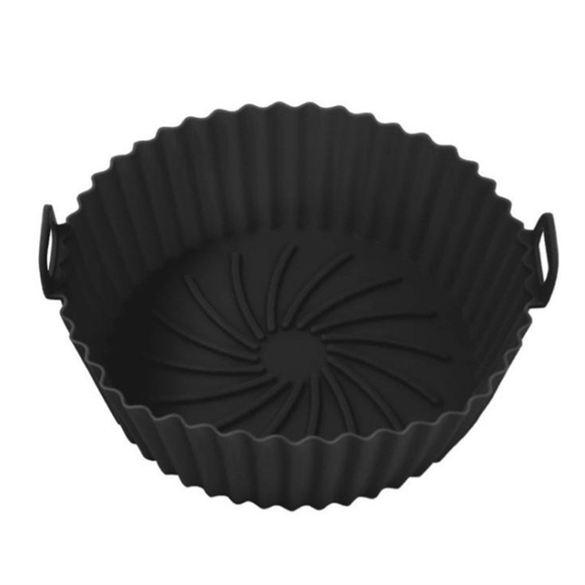 Moule Silicone Air Fryer, 2 stuks Mandje Moule voor Airfryer Herbruikbare Friteuse à Air Hot Plat Pot Ronde Doublure Liner voor Friteuse Air, Magnetron, Vier (Zwart)