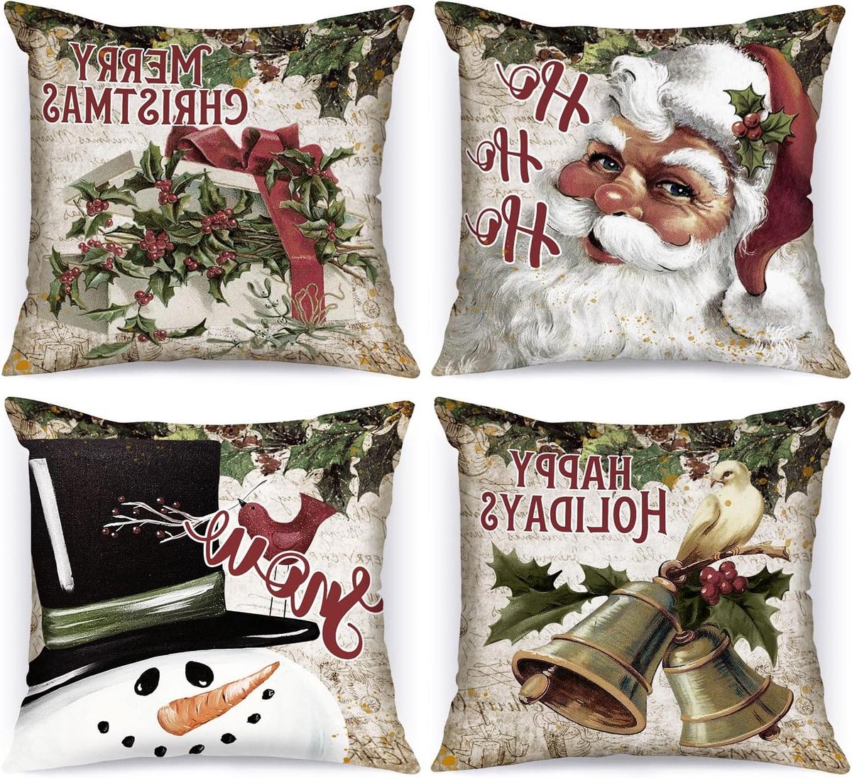 Cosensi Kerst Kussensloop 40x40 cm Retro Sneeuwpop Winter Decoratie Bank Any