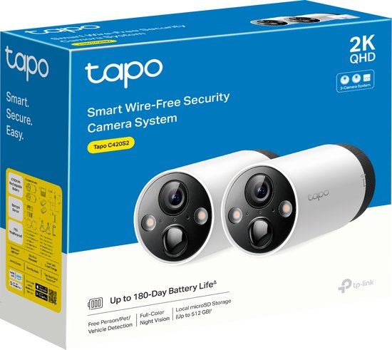 TP-Link Tapo C420S2 - 2 Beveiligingscamera's/IP Camera+basisstation voor binnen & buiten - 2.5K Ultra HD van TP-Link — afbeelding 3