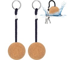Cosensi - Drijvende sleutelhangers 2 stuks 53 mm houten bal boot accessoires watersport - kurk sleutelhanger voor boot zeilen kajak marine float - watersport accessoire - opvallend design.