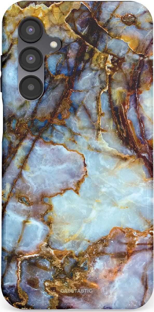 Casetastic Hoesje Geschikt voor Samsung A16 - Stijlvolle Beschermende Duo-layer Case - Marmer Chique Blauw Goud