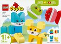 LEGO Duplo doos 10477 met blauwe kat, gele hond en groene vogel. 24 onderdelen.