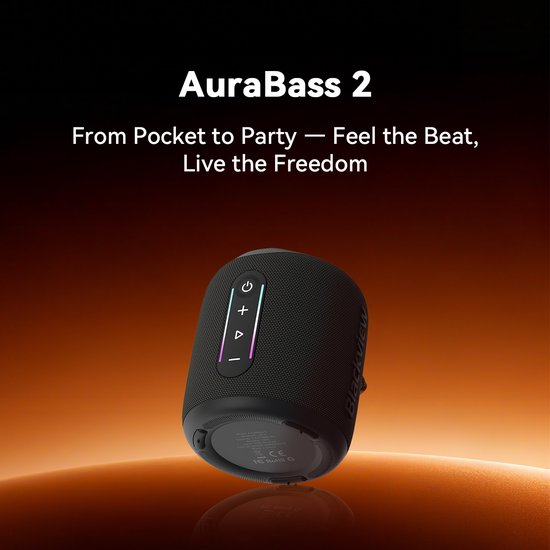 Blackview AuraBass 2 - Bluetooth Speaker - Draagbare Speaker met Bluetooth - Draadloze Muziek Box - 7 uur - True Wireless Stereo - BT 5.3 - Waterbestendig IPX7 - Zwart van Merkloos — afbeelding 4