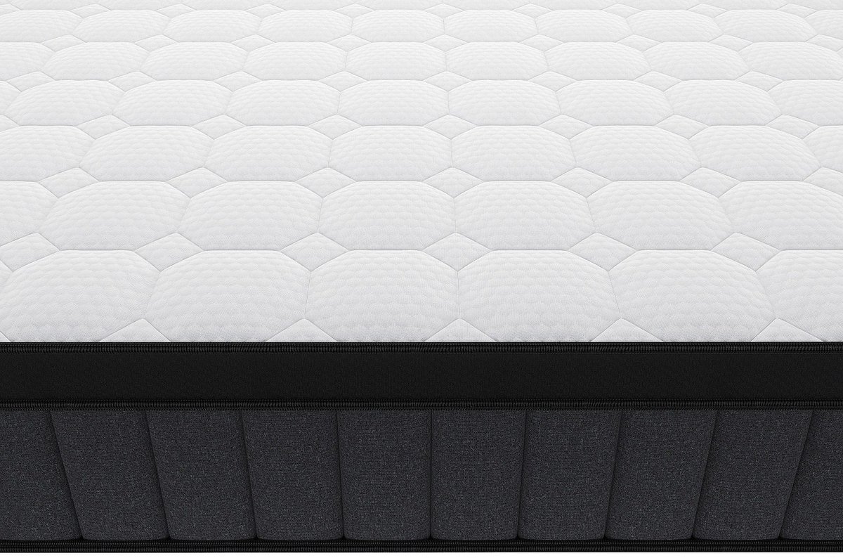 Vente-unique Set 160 x 200 cm licht naturelkleurige bedbodem met opbergruimte + hybride matras met pocketveren met 7 zones en gel met vormgeheugen van 25 cm dik - TOLCA van YSMÉE