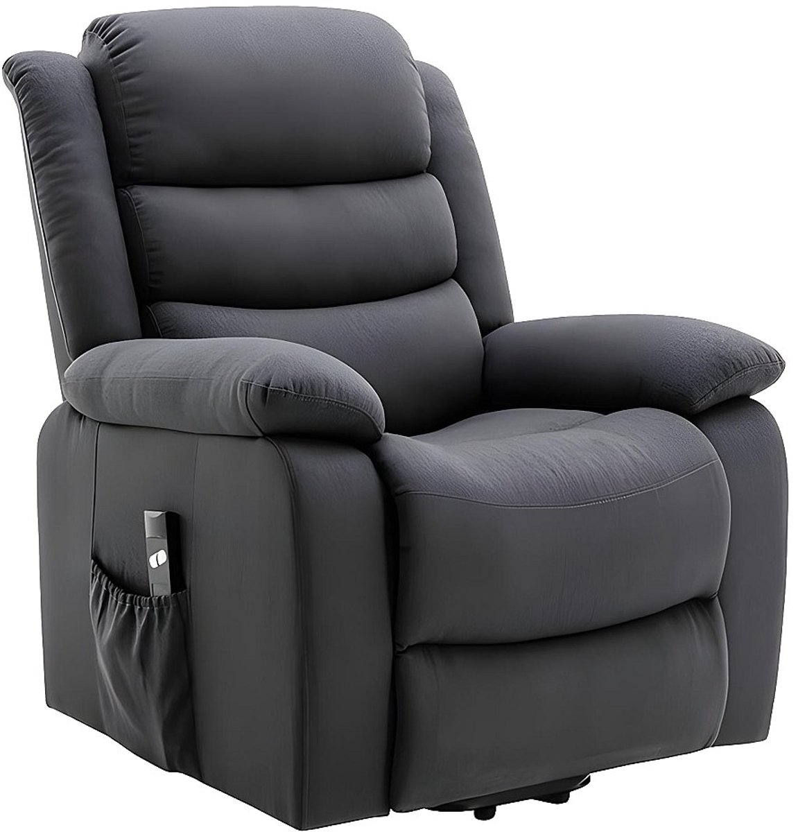 Vente-unique Elektrische relaxfauteuil van stof - Antraciet - NADINE Antracietgrijs