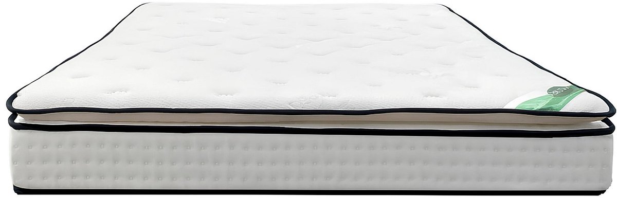 Vente-unique Set 140 x 190 cm bedbodem met opberruimte kleur licht nautrel + matras met 7-zone pocketveren geïntegreerde topper en bamboe tijk dikte 26cm - MIREZA van NATUREA