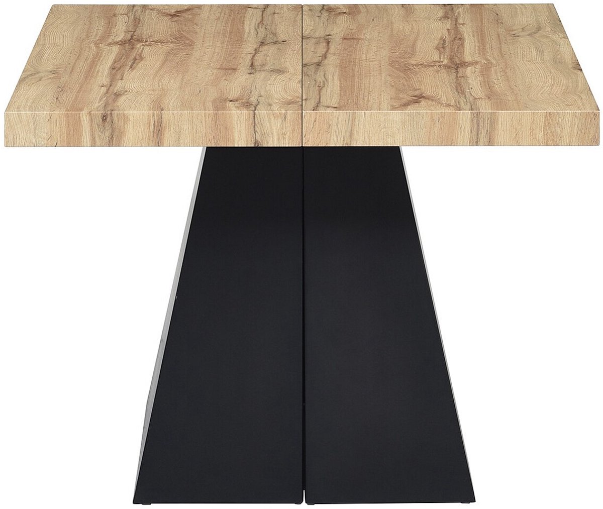 Vente-unique Uitschuifbare eettafel 4 tot 10 personen van MDF en metaal - Naturel en zwart - EMELIA Natuurlijk licht