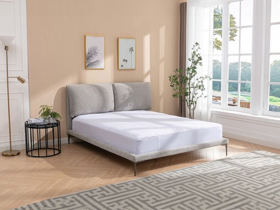 Lit Maison Céphy 160 x 200 cm - Tissu - Gris marbré - RIMOTA par Maison Céphy L 178 cm x H 104 cm x P 216 cm