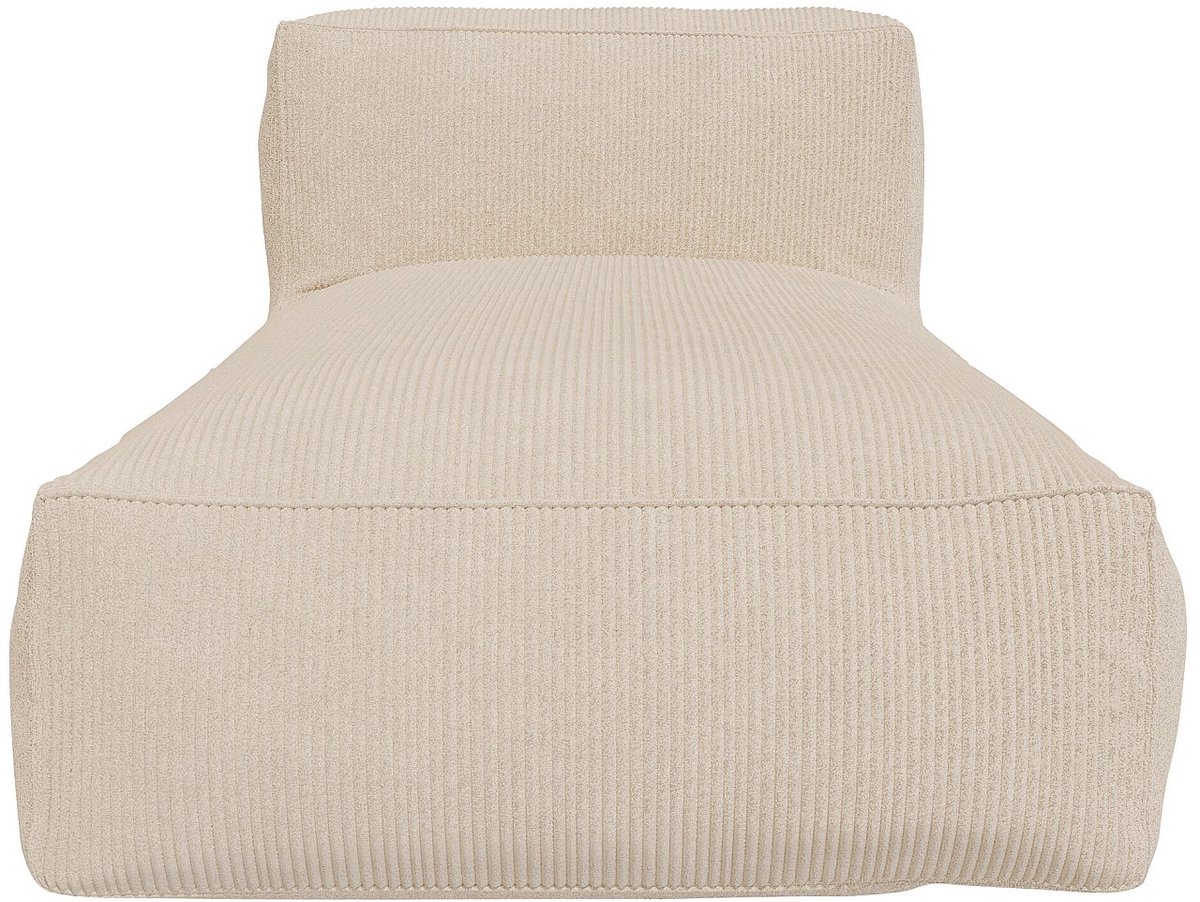 Vente-unique Chaise longue van beige ribfluweel NOUMARA