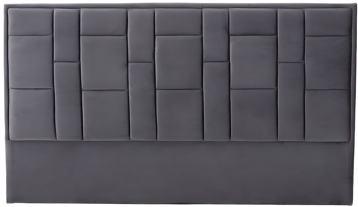 Vente-unique Hoofdeinde HERMINE - Fluweel - 160cm - Donkergrijs