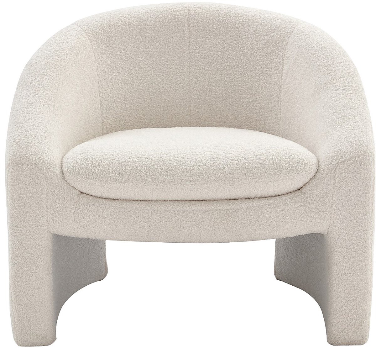 Vente-unique Fauteuil in wit bouclé OSSANA