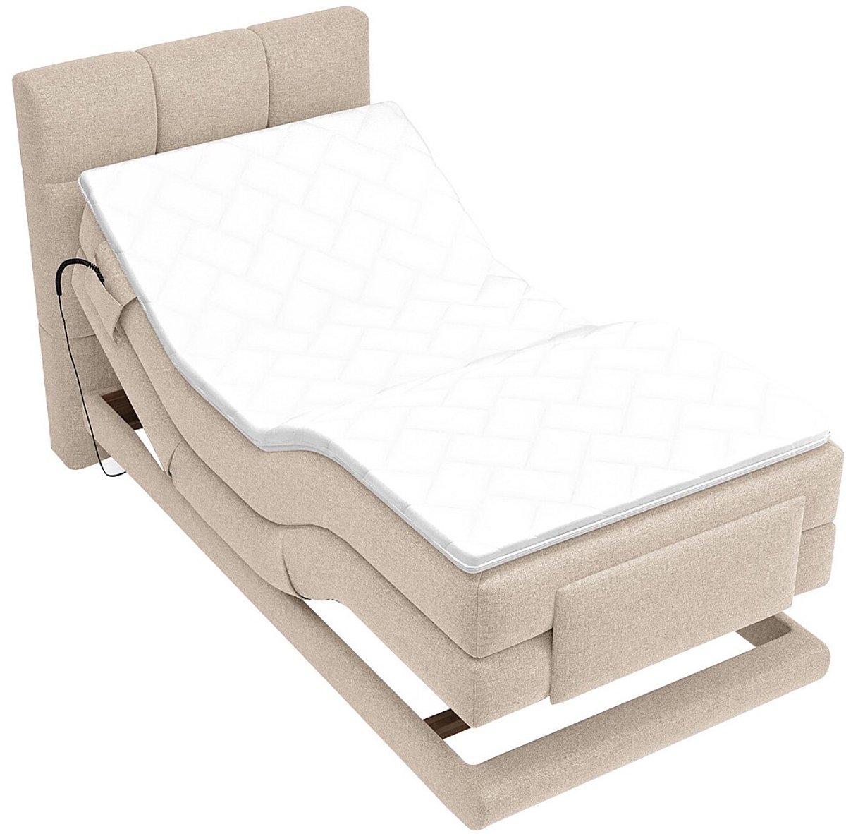 Vente-unique Boxspringbed stof beige 100 x 200 cm