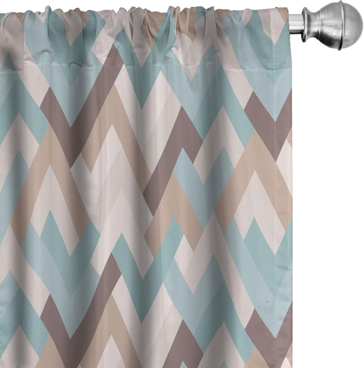 ABAKUHAUS Abstracte gordijnen – chevron-motief – 2x75x245 cm – microvezel, meerkleurig Mehrfarbig