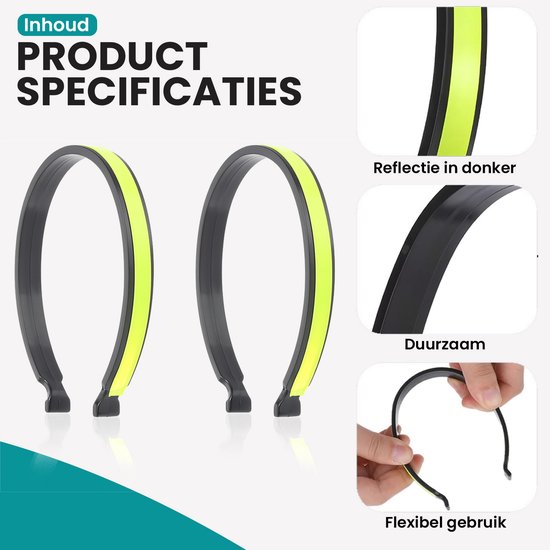 Mamosta® Broekklemmen - 2 Stuks - Reflecterende Fietsbroekclip - Universele Fietsbroekclip - Broekklem voor op de Fiets - Geschikt Voor Fietsen in het Donker - Wandelen - Groen van Merkloos — afbeelding 3