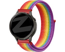 Bandz Nylon loop bandje (18mm) - Geschikt voor Garmin Vivoactive 4s / Vivomove 3s / Venu 2s / Venu 3s / Forerunner 255s / Forerunner 265s / Venu 4 - 41mm - Regenboog