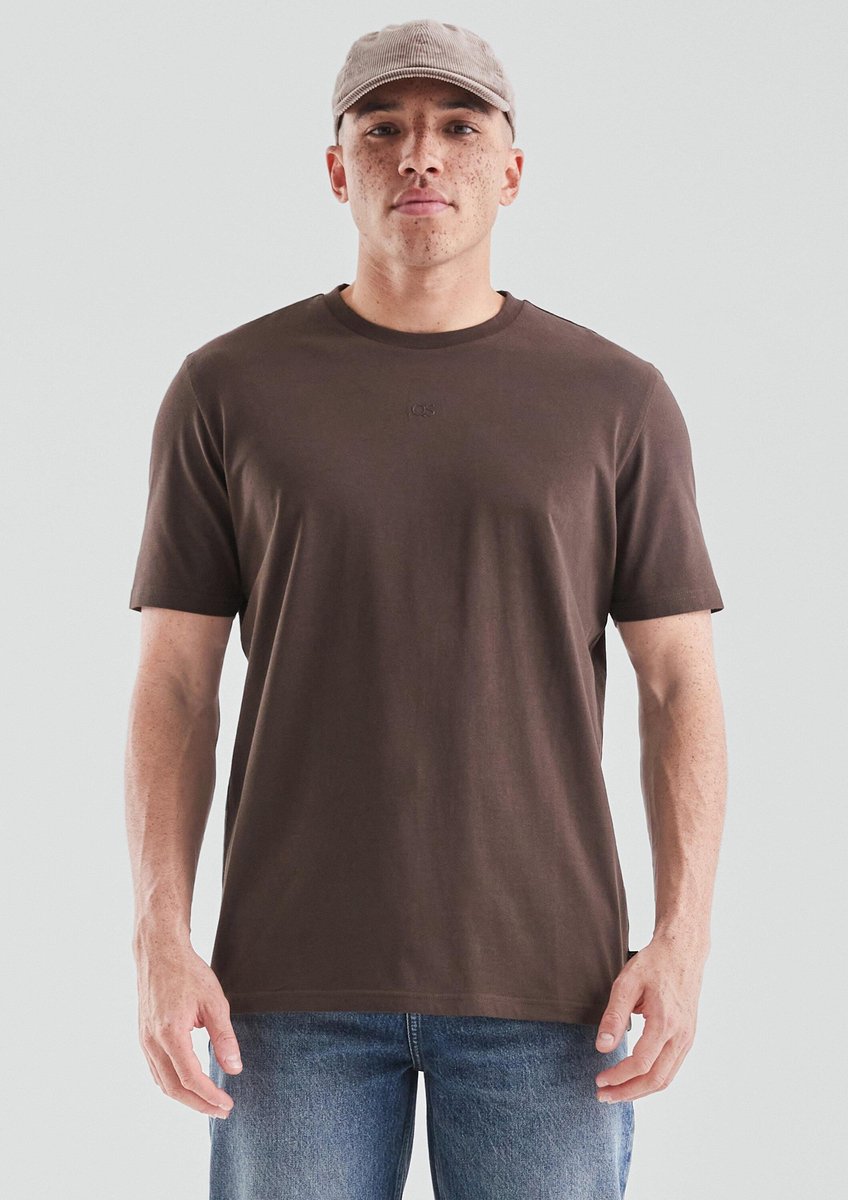 Q/S designed by - Heren t-shirt - Maat XXL - Mannen - Bruin - katoen