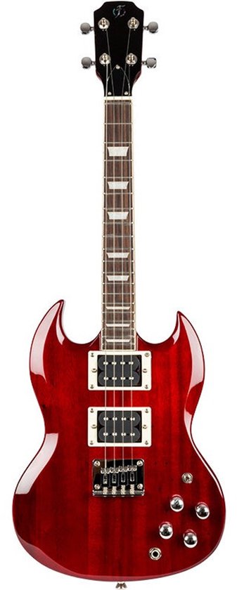 Flight ALMPIOTECR Pioneer Ukulélé électrique ténor - Rouge cerise