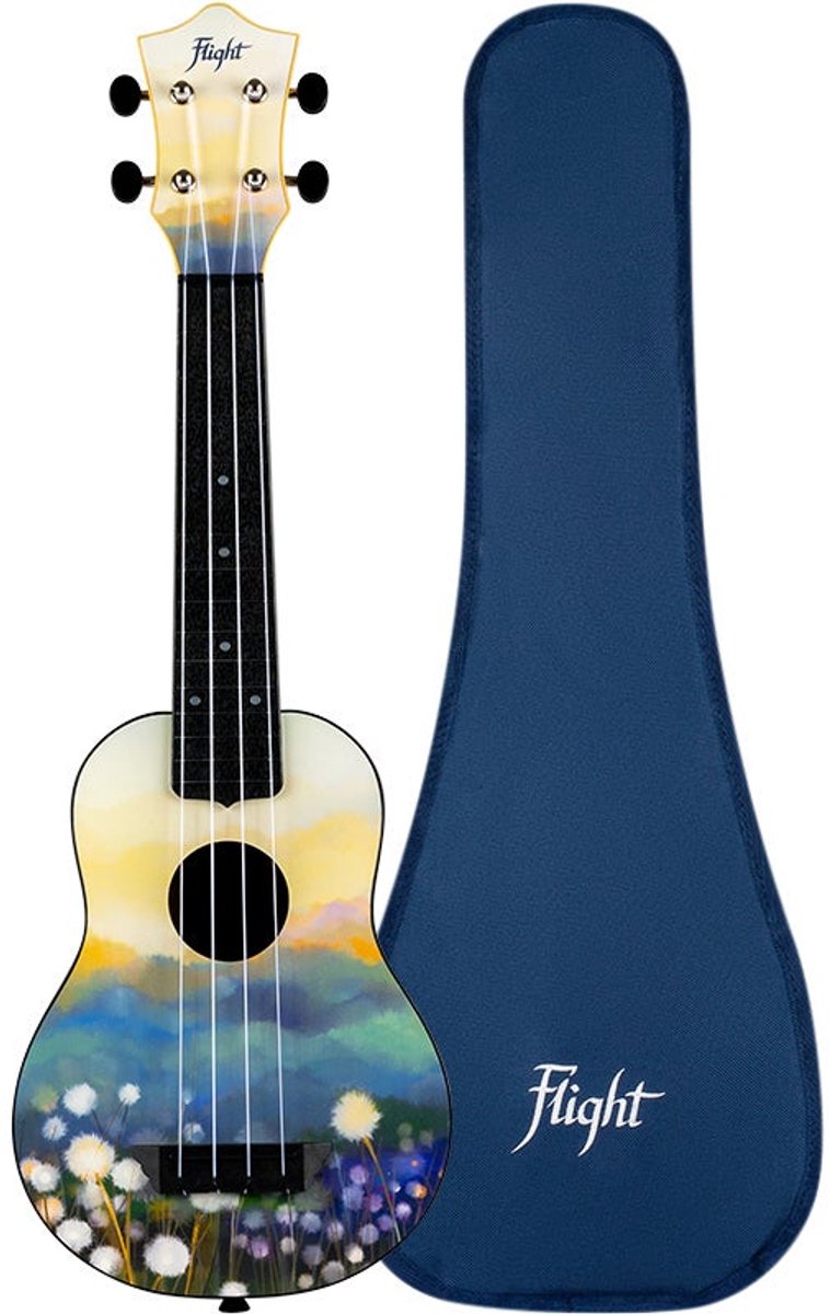 Flight TUS-40 Dandelions Soprano Travel Ukulele met Linden Top en ABS Body
