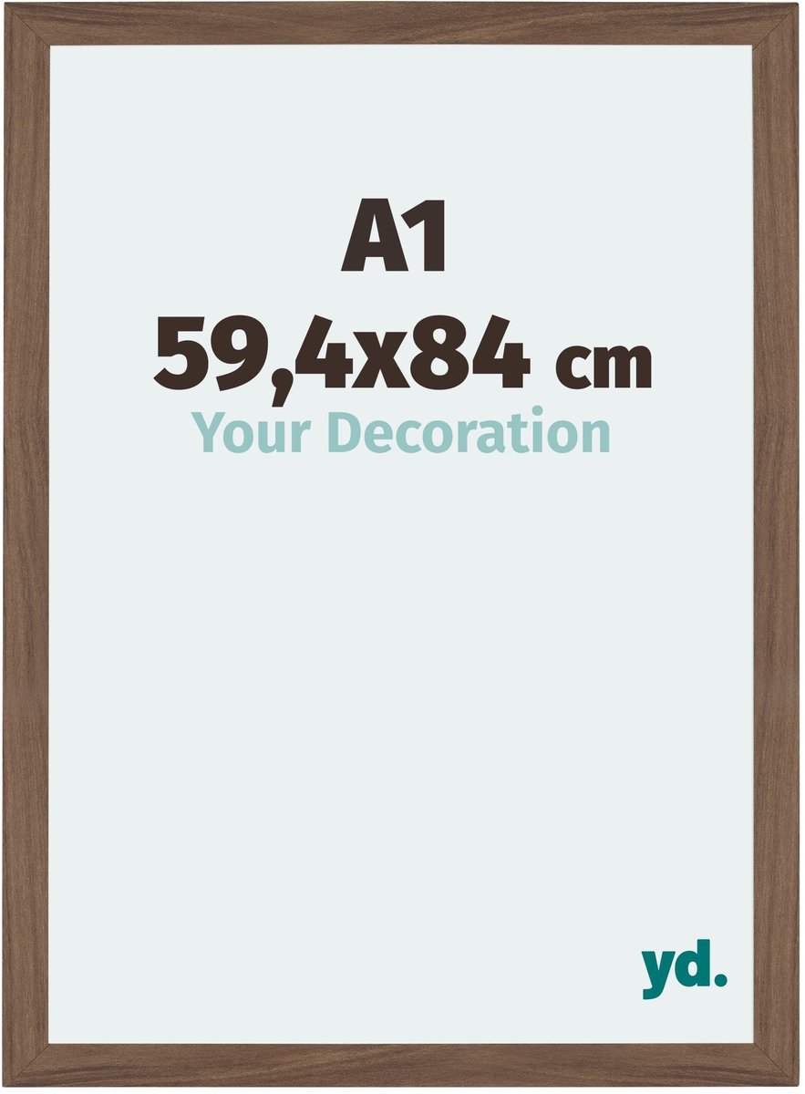 Your Decoration - Puzzellijst 59,4x84 cm - Walnoot Donker - Puzzellijst 1500-2000 stukjes - MDF Fotolijst - Mura
