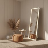 OMNIEXA Spiegel staand met verlichting – Passpiegel - Staand of Hangend - 3 lichtkleuren - Dimbaar – 150cm x 40cm