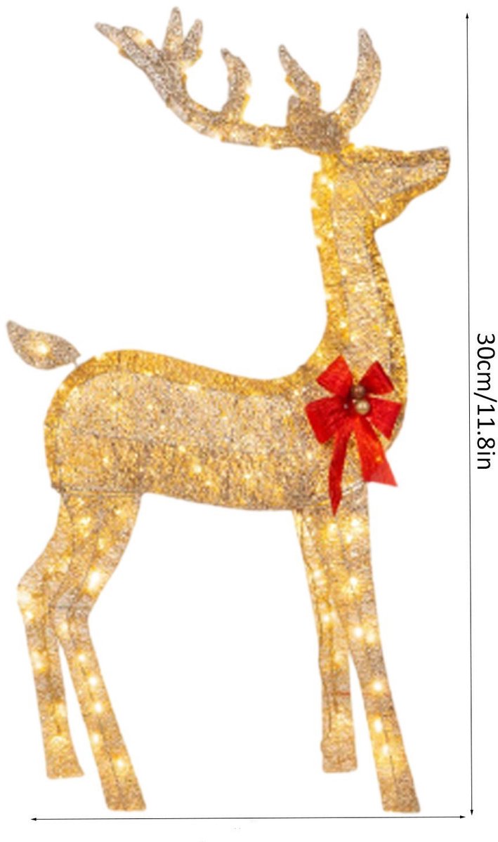 Kersthert Licht - LED Buitenverlichting Hert Figuur - Helverlicht Acrylaten Decoratie - Voor Tuin, Gazon en Sfeerverlichting - Feestelijke Buiten Decoratie - Voor Huiseigenaren en Tuinliefhebbers - Kerstversiering- 3 Stuk – foto 2