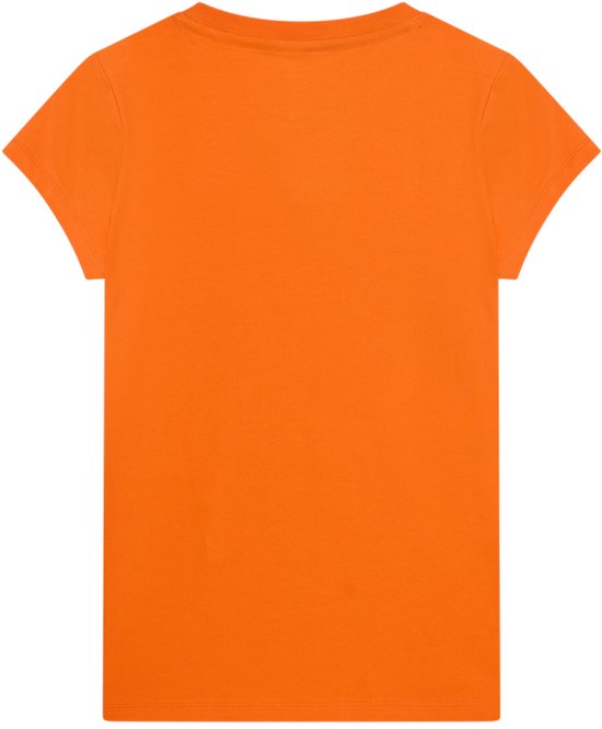 T-shirt orange pour femme, dos.