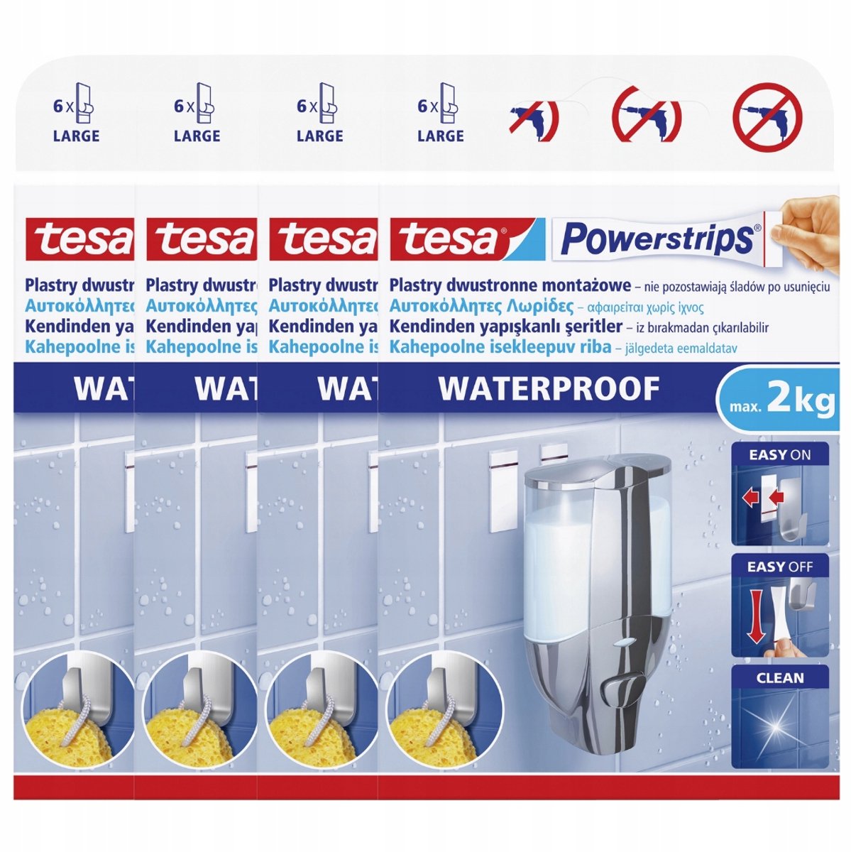 Tesa Powerstrips Waterdichte Montageplaten - 24 st