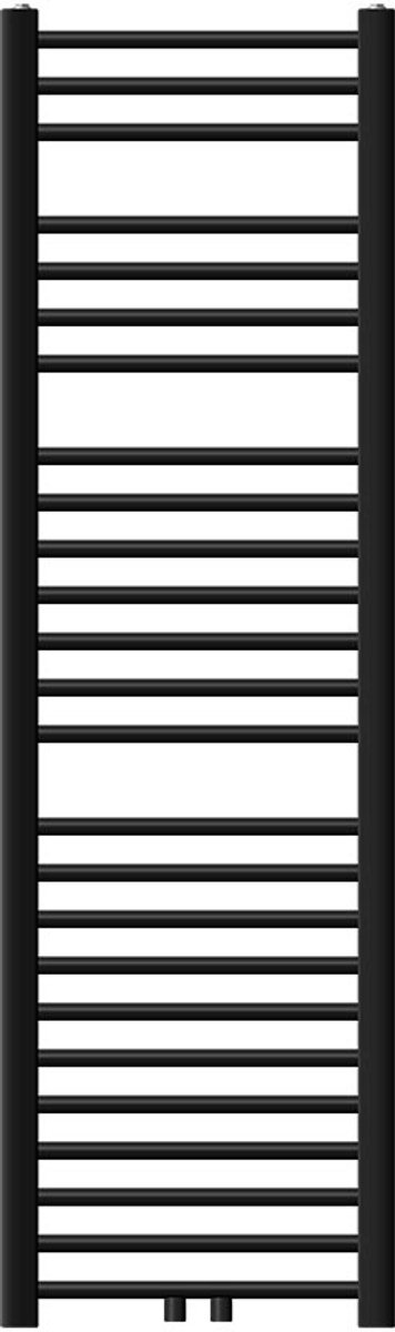 Badkamerradiator Sahara 400x1500 mm zwart mat recht met middenaansluiting LuxeBath