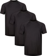 T-shirt de sport Undiemeister pour homme - Pack de 3 - Volcano Ash (Noir) - Course à pied - Fitness - Sports T-shirt de travail premium pour homme - Tencel Mellowood - Respirant, Anti-bactérien, Sans couture - T-shirts de sport - Taille L