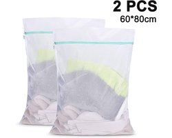 longziming -2-delige Grote Waszakken Set – 60x80 cm Wasnet met Rits, Duurzaam en Sterk, Beschermt Kleding in Wasmachine – Ideaal voor Fijnwas, Sportkleding en Delicate Stukken