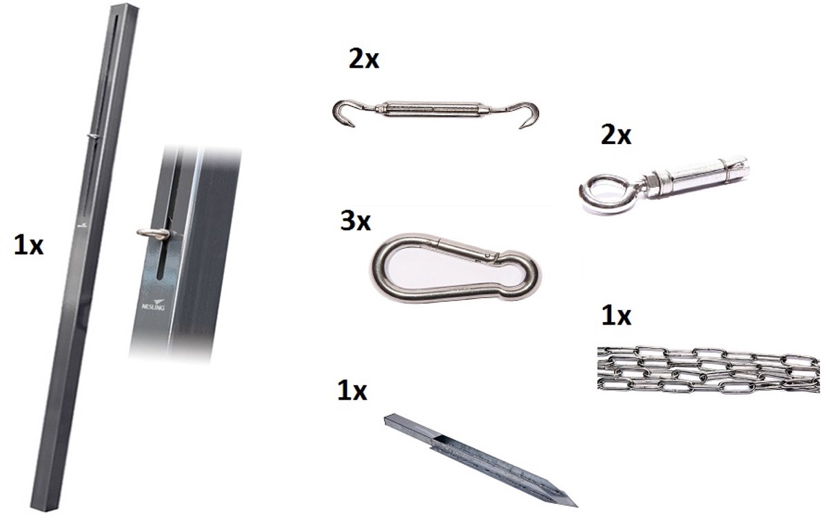 Platinum bevestigingsmaterialen schaduwdoek combinatiepakket 1