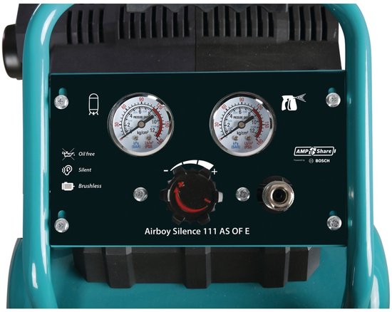Accu compressor geluidsarm olievrij ketel 6 L 120 L/min 8 bar 18 V Aircraft AIRBOY SIL111 AS OFE — afbeelding 5