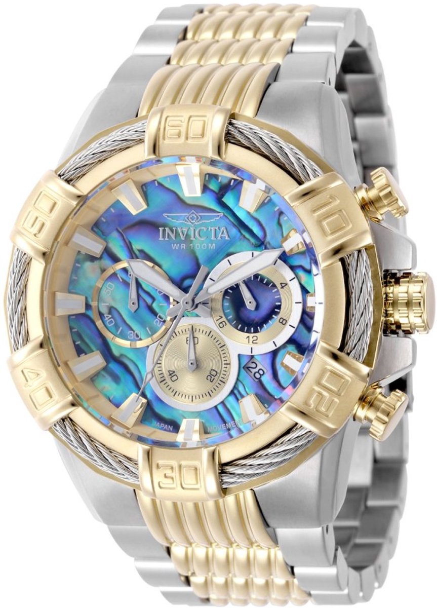 Invicta Bolt 49898 Heren Horloge - Waterdicht - Analoog - Quartz Uurwerk - Roestvrij Staal met Multicolor Wijzerplaat - 51mm