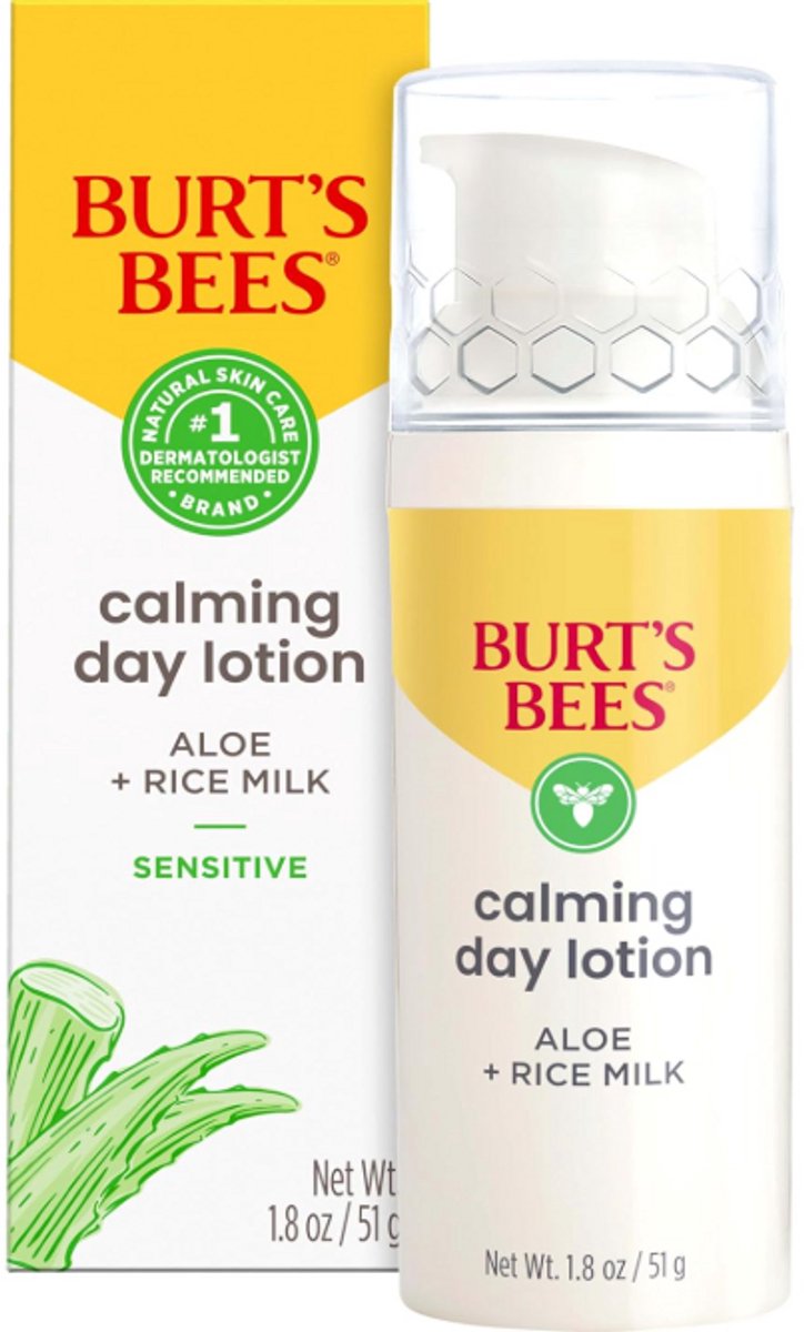 Burt’s Bees Calmerende Dagcrème voor Gevoelige Huid – Met Aloë & Rijstmelk – 98,9% Natuurlijk – 50ML