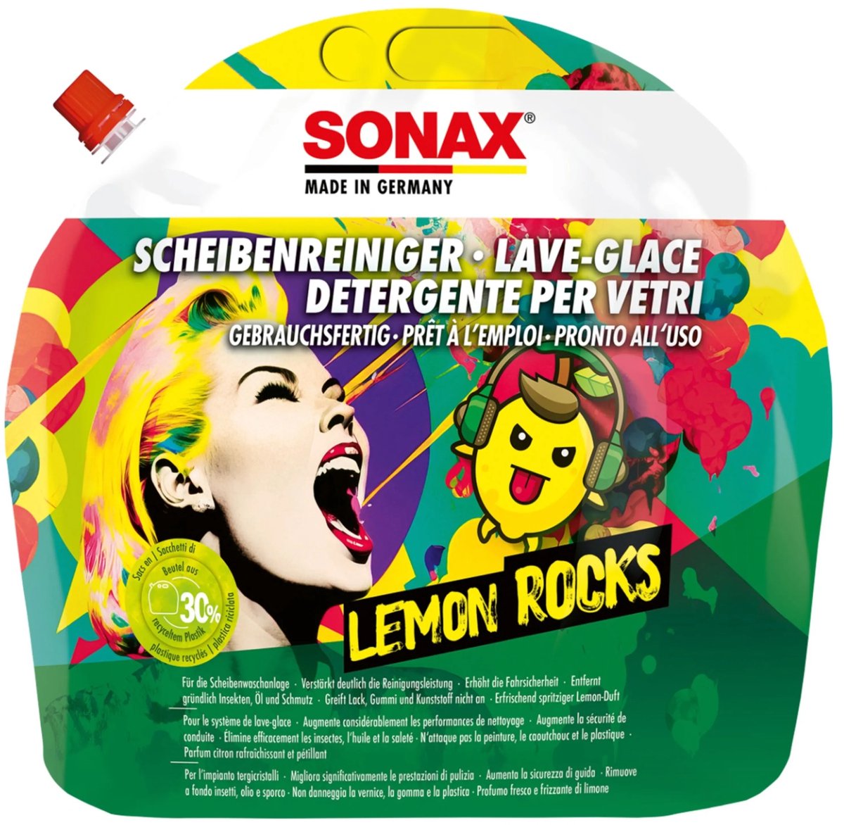 SONAX Lemon Rocks Ruitenwisservloeistof Antivries -18°C - Zak 3 liter