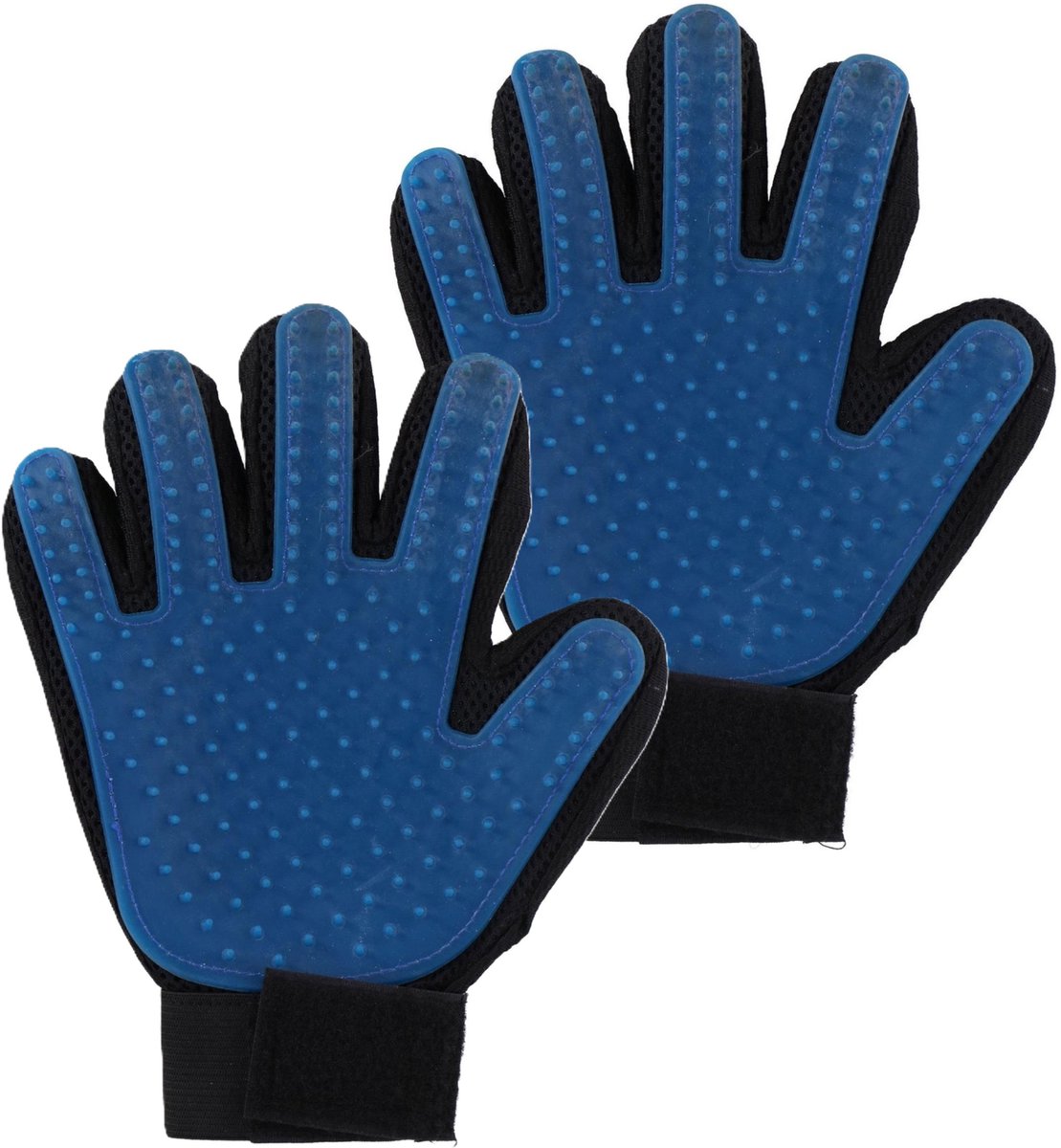 Benson Vachtverzorgingshandschoen 2x hond kat alle vachten flexibel Blauw