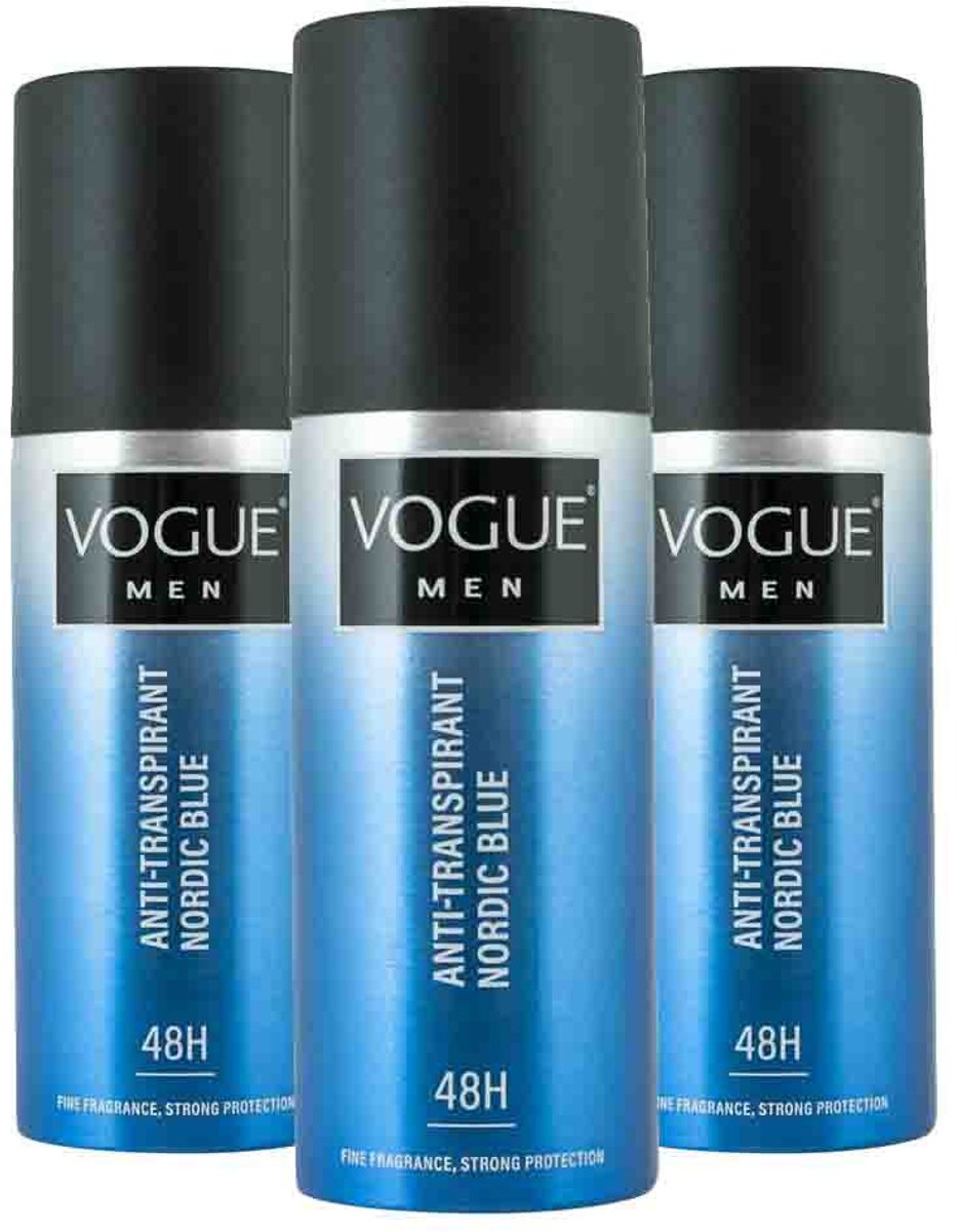 Vogue Anti-Transpirant Nordic Blue - 3 x 150 ml - Voordeelverpakking
