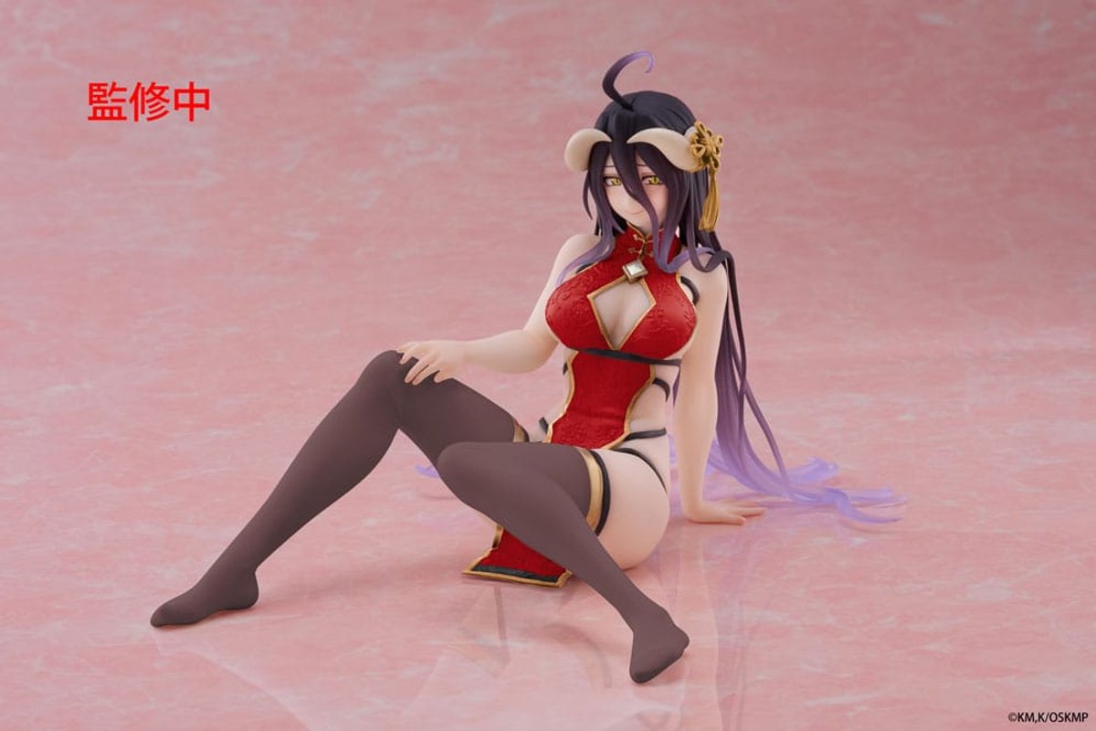 Taito Prize Overlord PVC Statue Desktop Cute Figure Albedo Chinese Dress Ver. Renewal 13 cm Beeld Multi