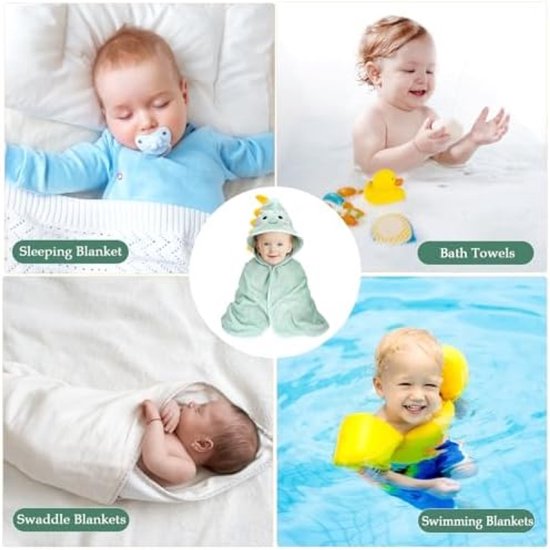 Schattige Babyhanddoek met Capuchon en Dierenoren - 80x80 cm — afbeelding 3