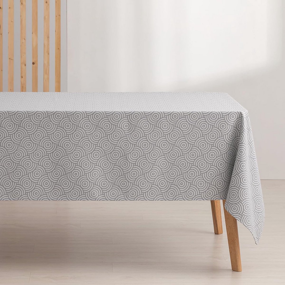 Vlekbestendig rechthoekig tafelkleed van jacquard, waterdicht, 140 x 100 cm, grijs
