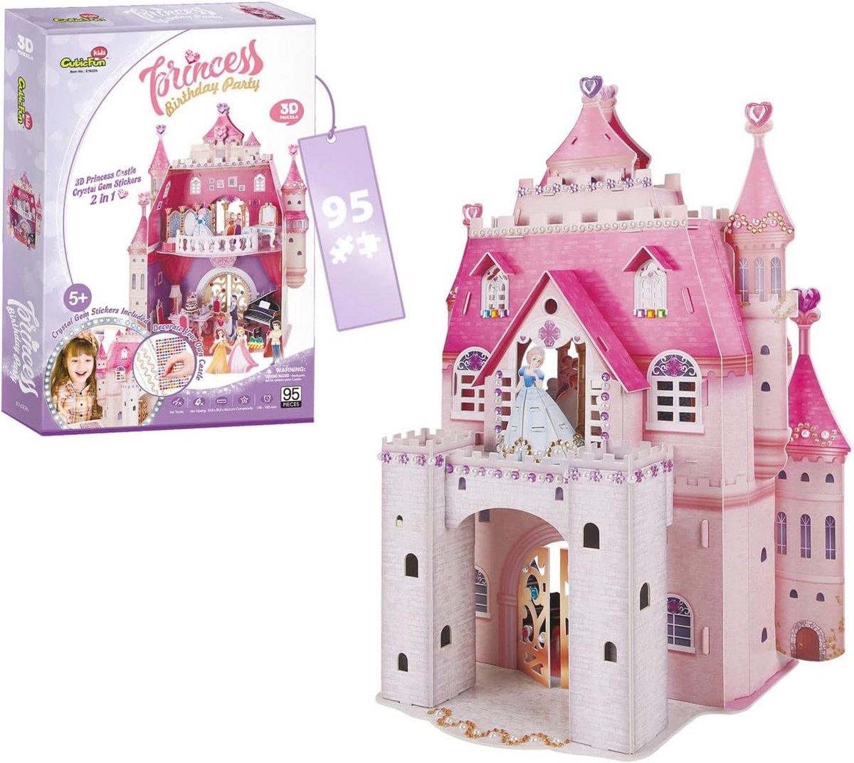 3D Puzzel Prinsessenkasteel voor Kinderen | 95 Stukjes en 524 Stickers