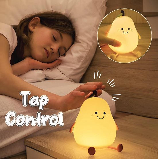 Schattig LED Nachtlicht voor Kinderen - Silicone Slaaplamp met 7 Kleuren en Dimbare Warm Witte Verlichting — afbeelding 2