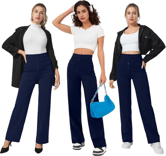 Hoge Taille Sportbroek Dames met Knoop en Zakken — afbeelding 2