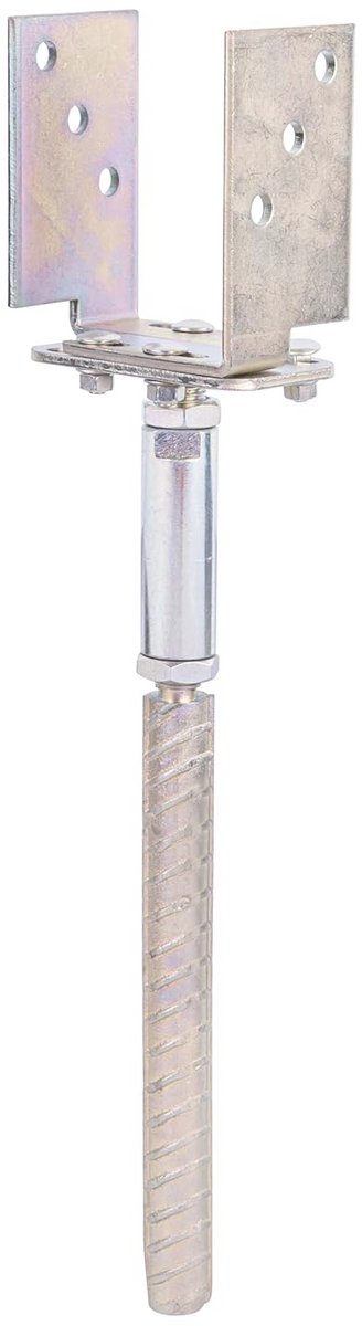 Verstelbare U-Post Houder voor Betonnen Verankering – Hoogte 60 mm, Breedte 71-161 mm